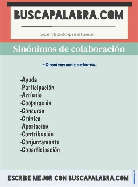 synonyme collaboratif|sinonimos de colaboracion.